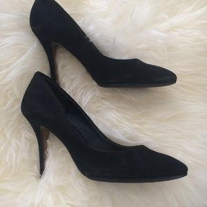 B Brian Atwood Black Suede Pumps
